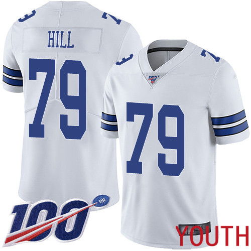 Youth Dallas Cowboys Limited White Trysten Hill Road #79 100th Season Vapor Untouchable NFL Jersey